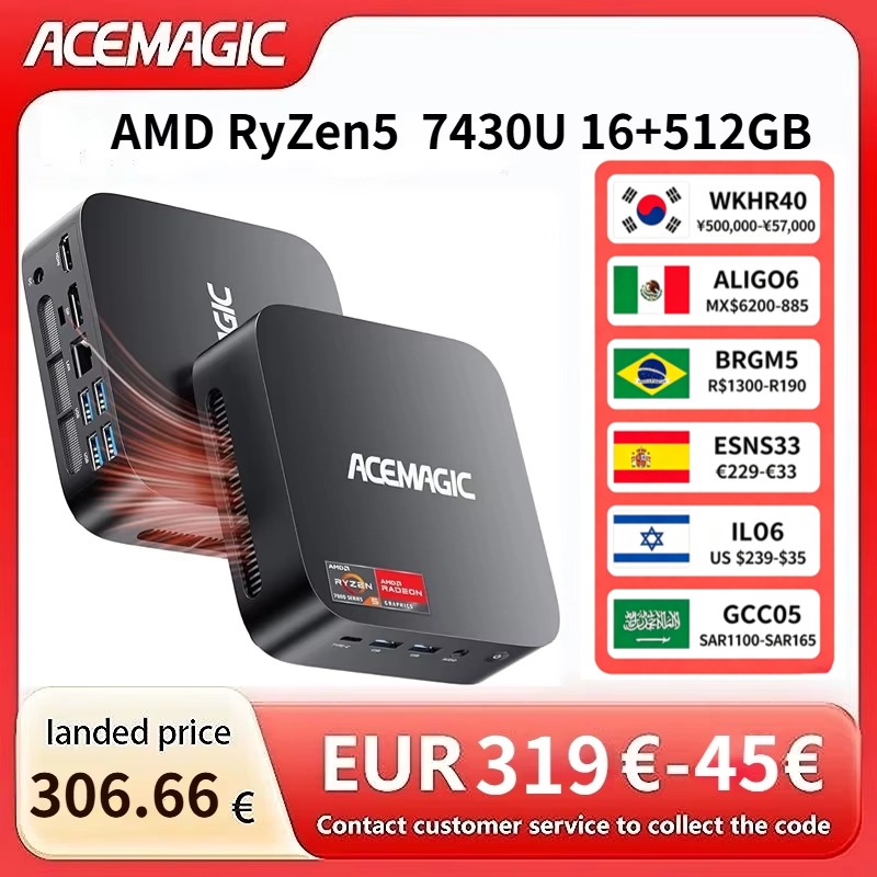 Pc Gaming Ryzen 7 - ACEMAGIC AMD Ryzen 5 7430U Mini