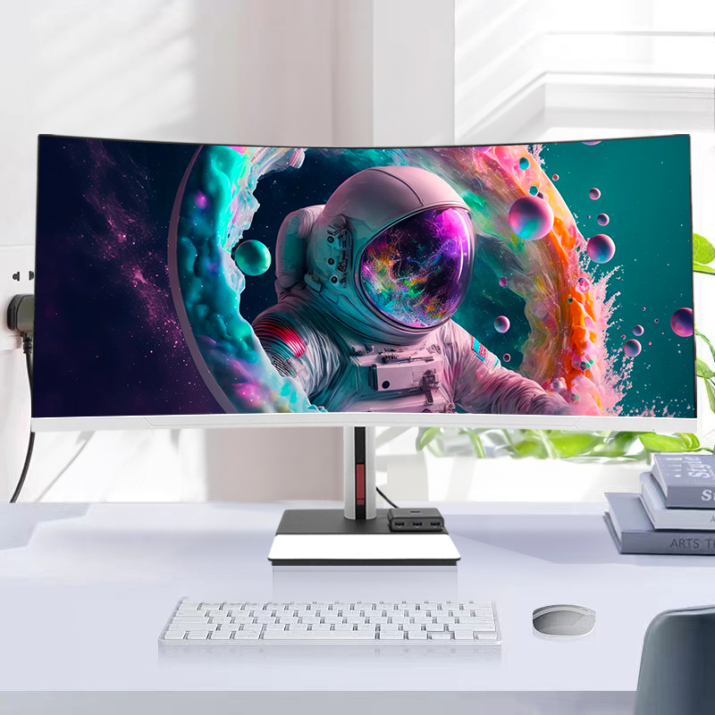 Pc Gaming Set - Ordinateur de bureau à écran incurvé