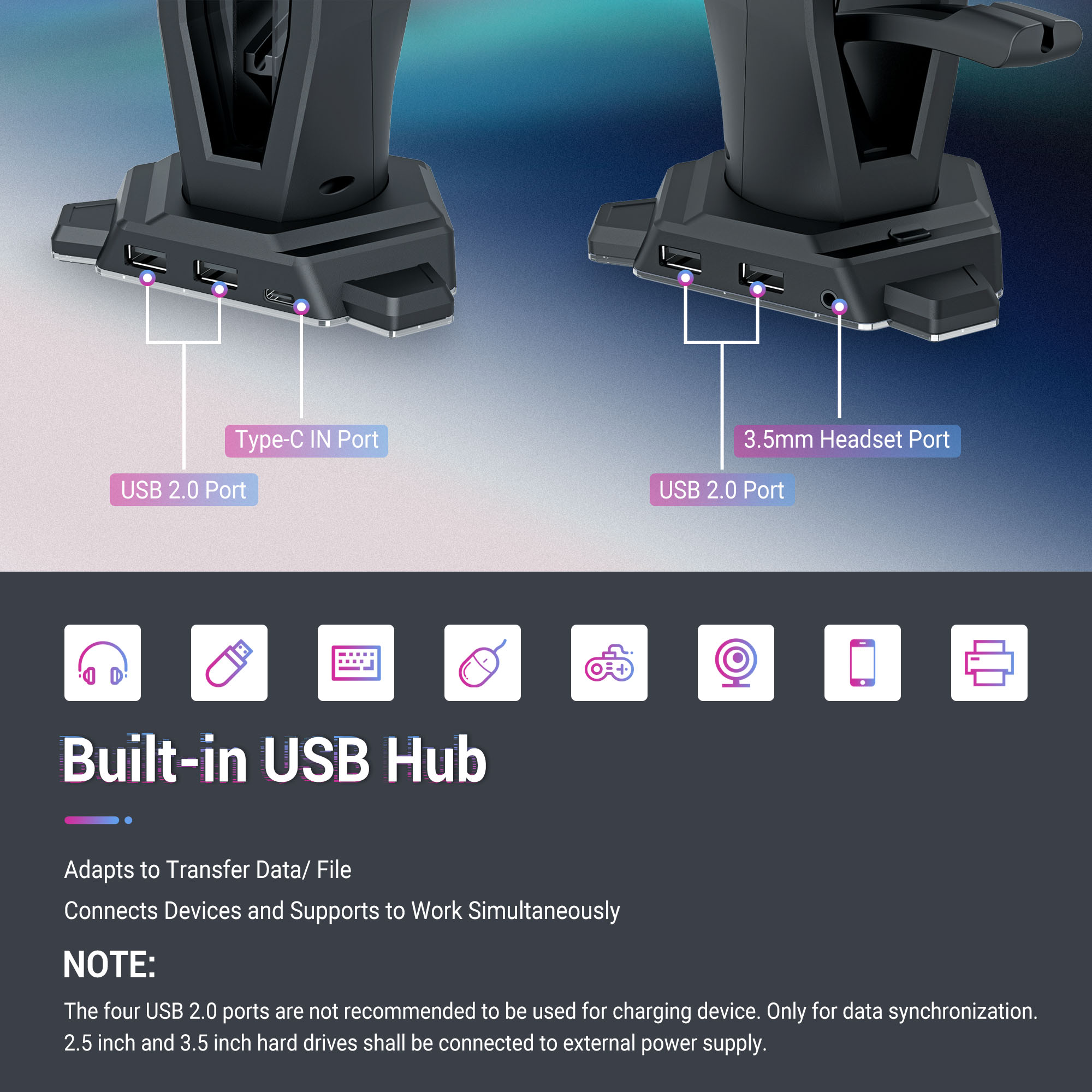 Support de casque de jeu RVB,  - Mouse Bungee Holder avis et prix