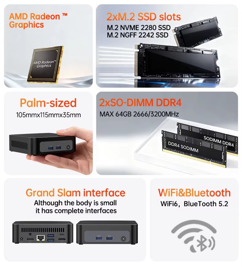 Mini PC de jeu portable AMD Ry - Pc Gaming Ryzen 7 avis et prix