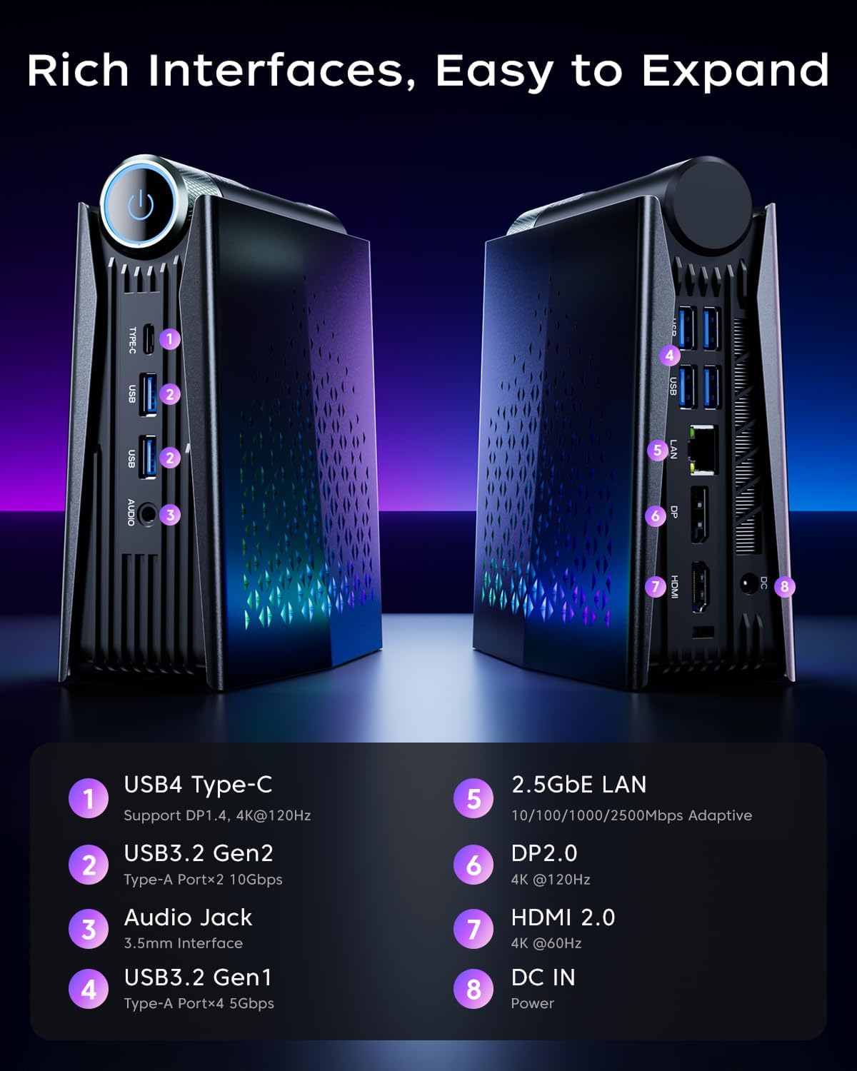 Mini PC de jeu KAMRUI Ryzen 7  - Pc Gaming Ryzen 7 avis et prix