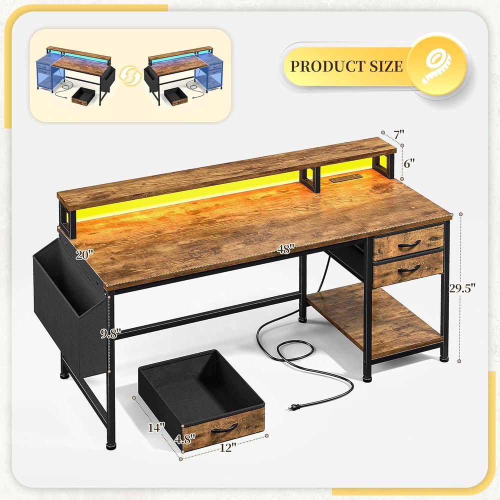 Bureau de jeu compact 48 pouce - Rgb Light Strip avis et prix