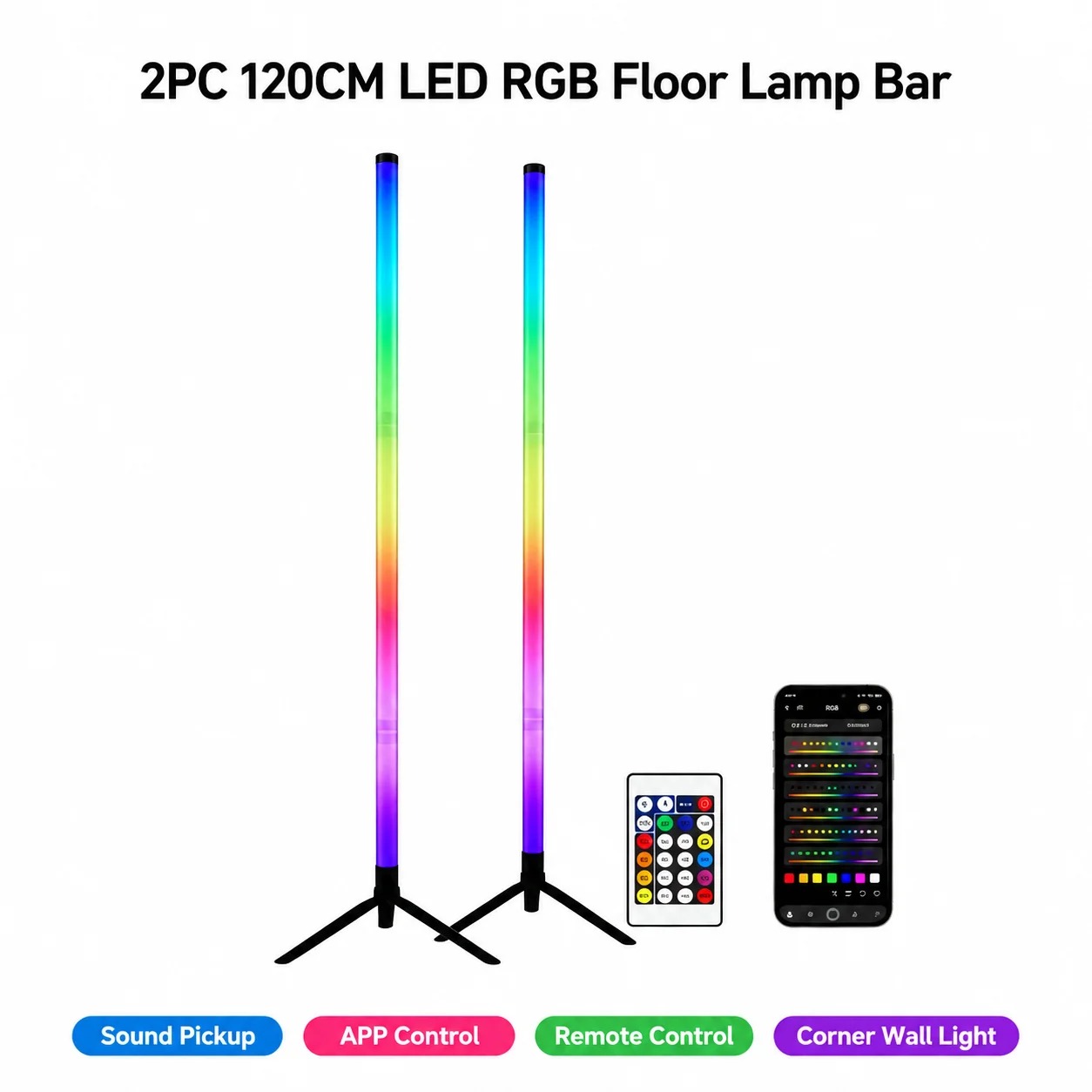 Lot de 2 lampes de sol RGB de  - Rgb Light Strip avis et prix