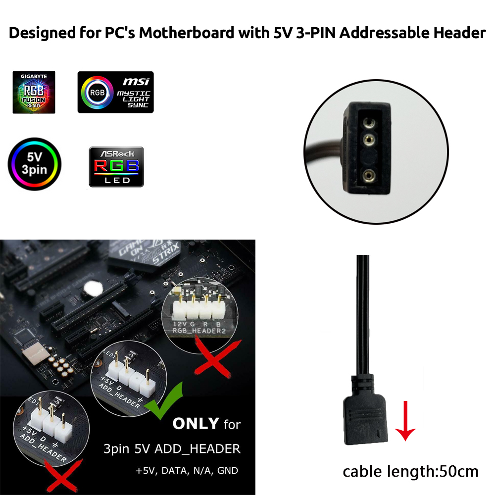 Connecteur 3 broches ARGB 5V p - Rgb Light Strip avis et prix
